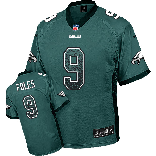 Nike Eagles #9 Nick Foles Midnight Green Team Color Men's Stitched NFL Elite Drift Fashion Jersey - Click Image to Close